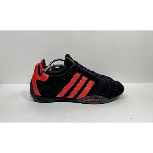 Vtg Adidas Team Goodyear Tuscany Black Suede Driving Shoes 041099 Men’s Size 10 - Picture 1 of 8